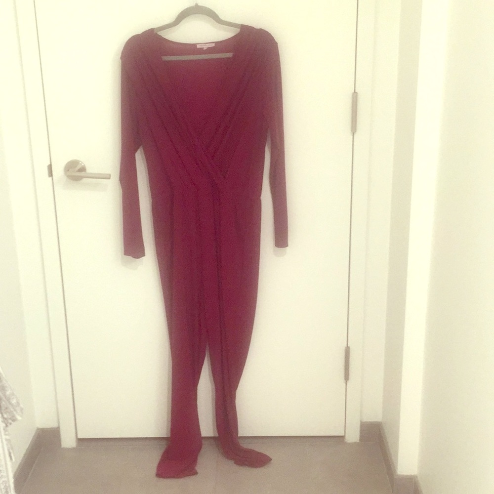 Long Sleeved Surplice Jumpsuit